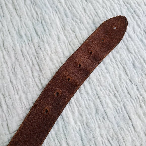 Lee River Ireland Brown Genuine Leather Celtic Knot Belt Mens Brass Buckle 36/38 - Picture 8 of 8